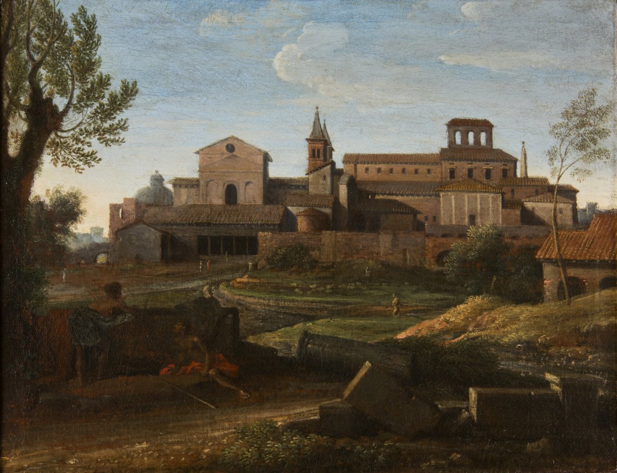 Itáliai táj, kilátással a Laterano-i Szent Giovannira, 1672-75 körül (olaj, vászon) alkotó: Gaspard Poussin Dughet