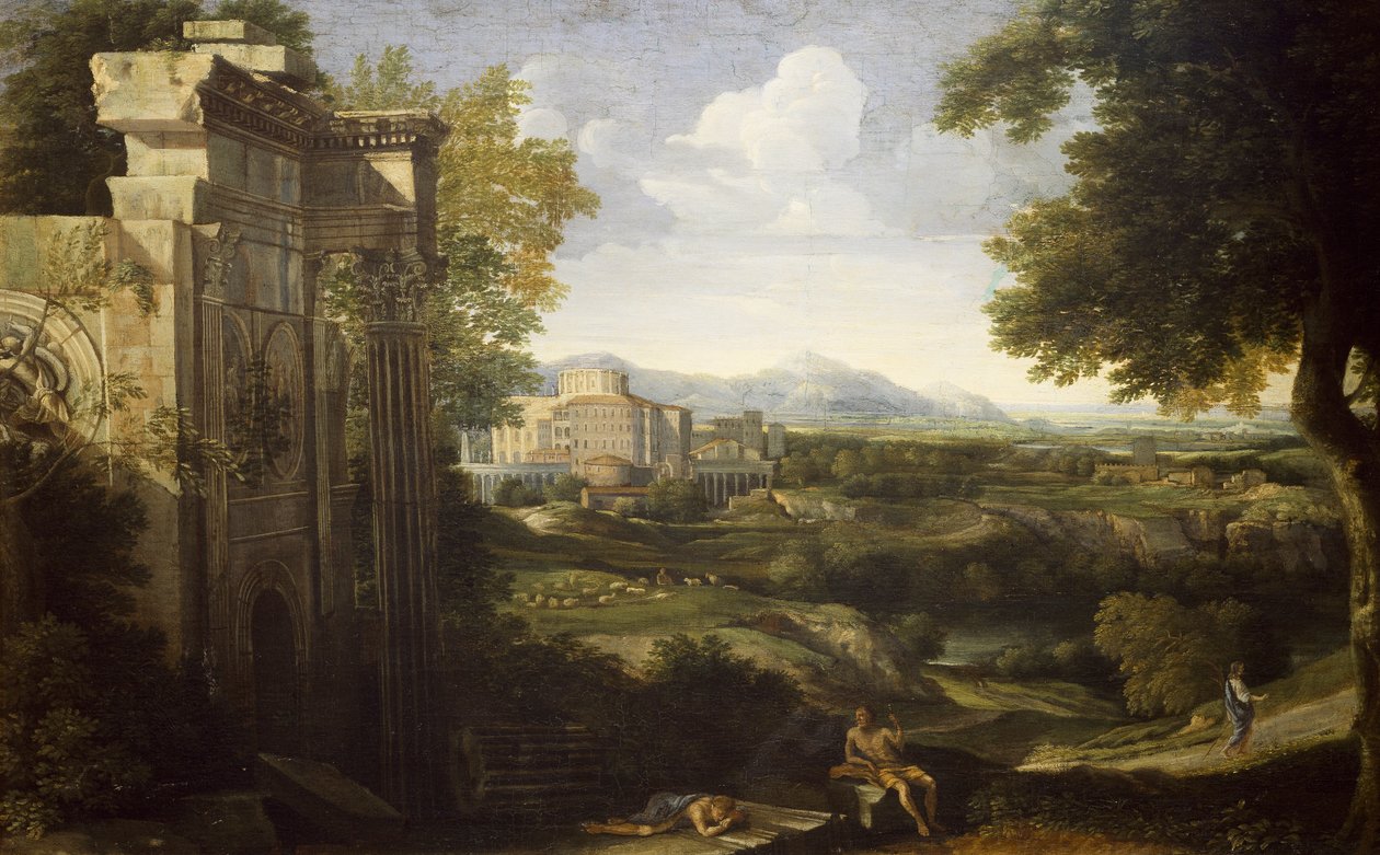 Olasz táj romokkal alkotó: Gaspard Poussin Dughet