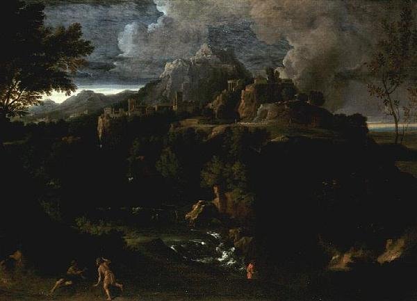 Táj figurákkal (olaj) alkotó: Gaspard Poussin Dughet