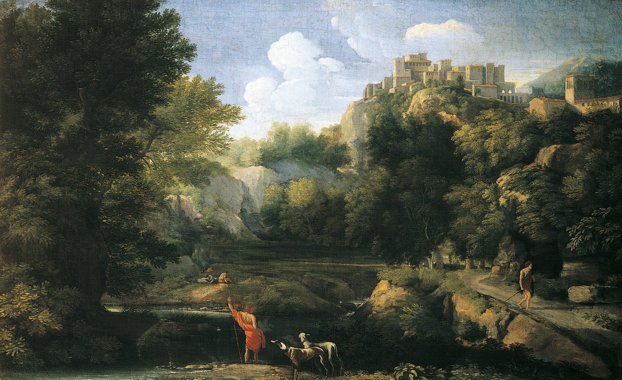 Folyói táj bemutató pásztor alkotó: Gaspard Poussin Dughet