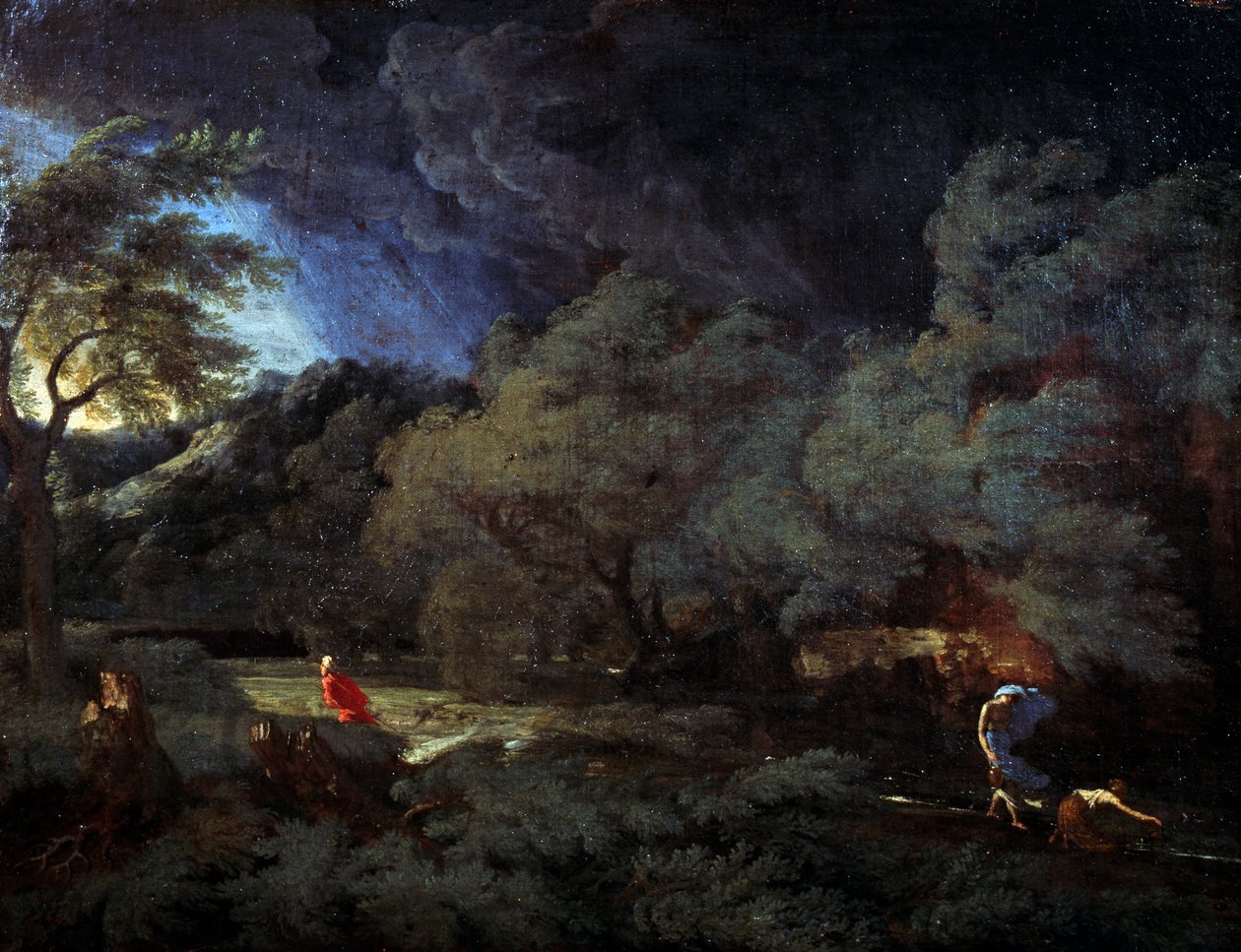 Viharos táj (olaj, vászon) alkotó: Gaspard Poussin Dughet
