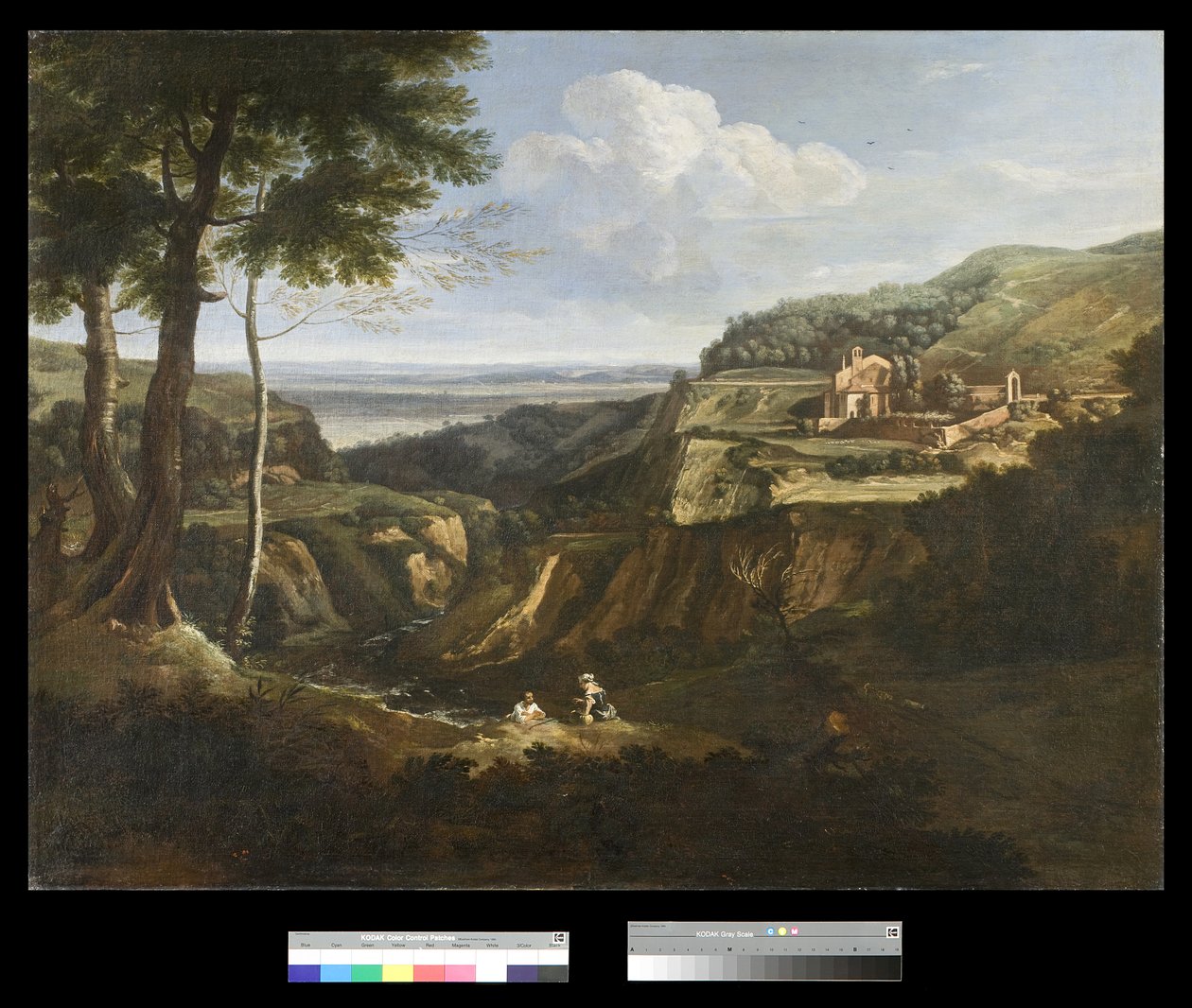 Kilátás a Camaldoli kolostorra Frascati közelében, 1670-75 alkotó: Gaspard Poussin Dughet