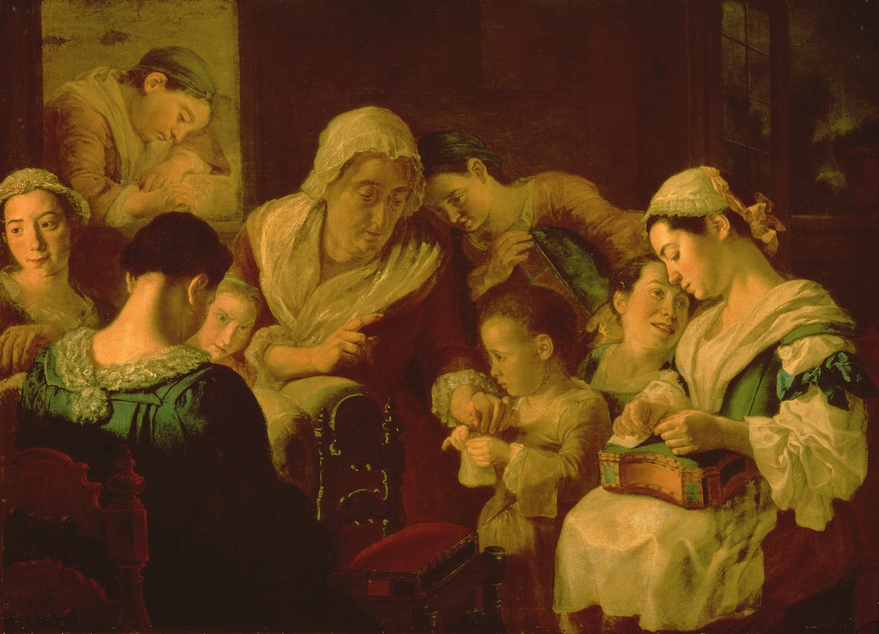 A kézimunka iskola, 1751-52 alkotó: Gaspare Traversi