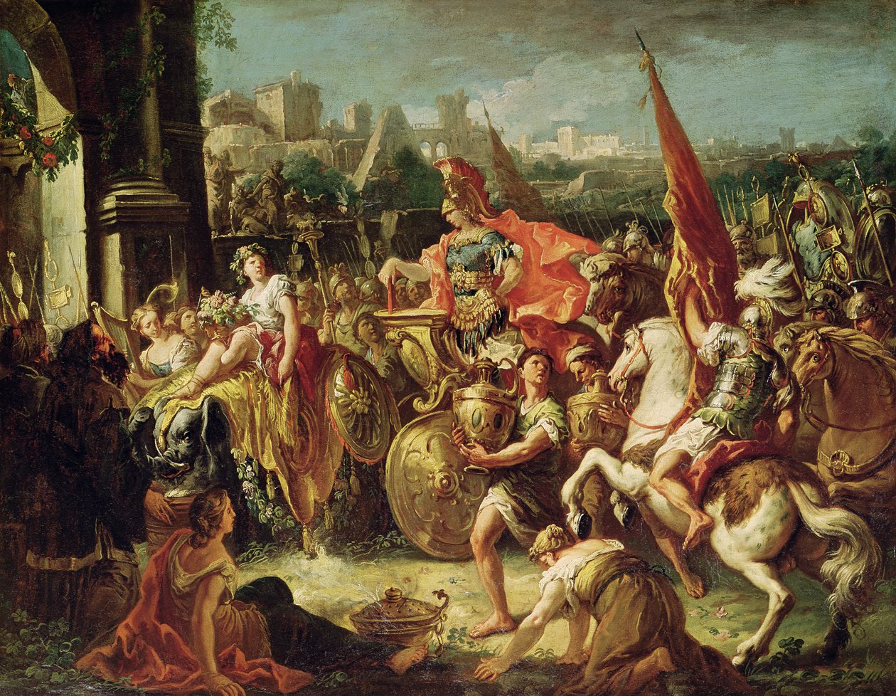 Nagy Sándor (Kr. e. 356-23) belépése Babilonba alkotó: Gasparo Diziani