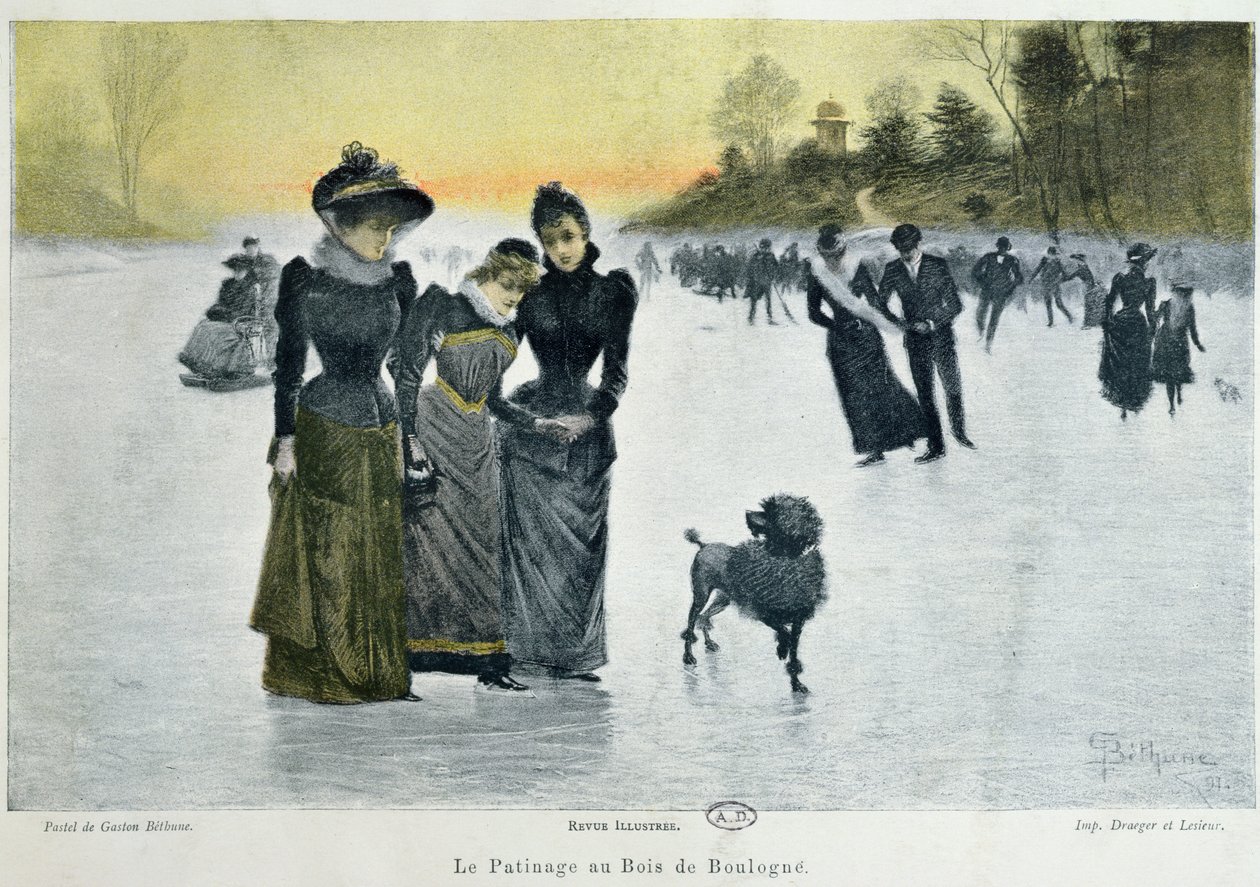 Korcsolyázás a Bois de Boulogne-ban, 1891 alkotó: Gaston Bethune