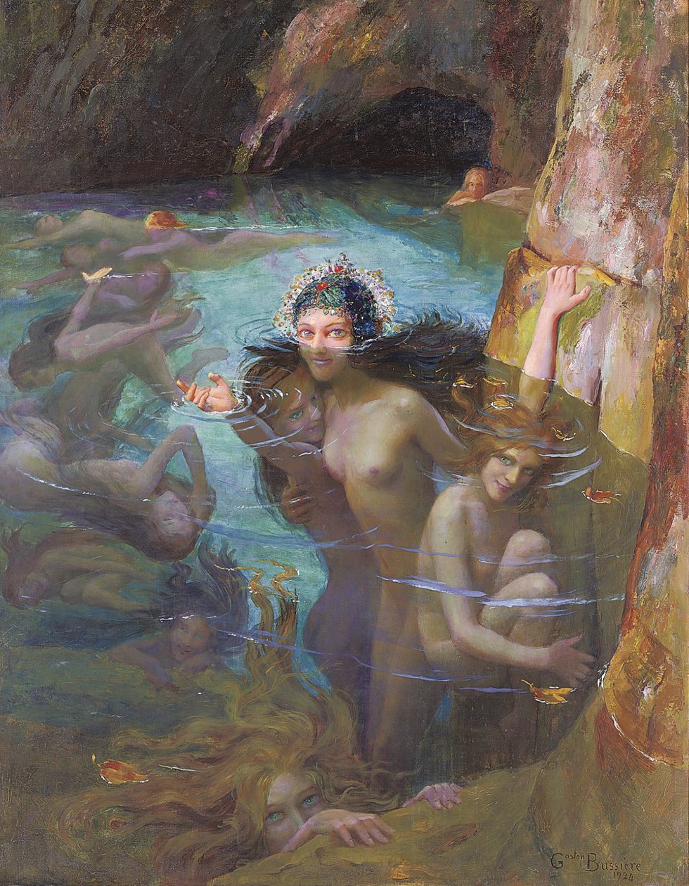 Tengeri nimfák a Grottonban alkotó: Gaston Bussiere