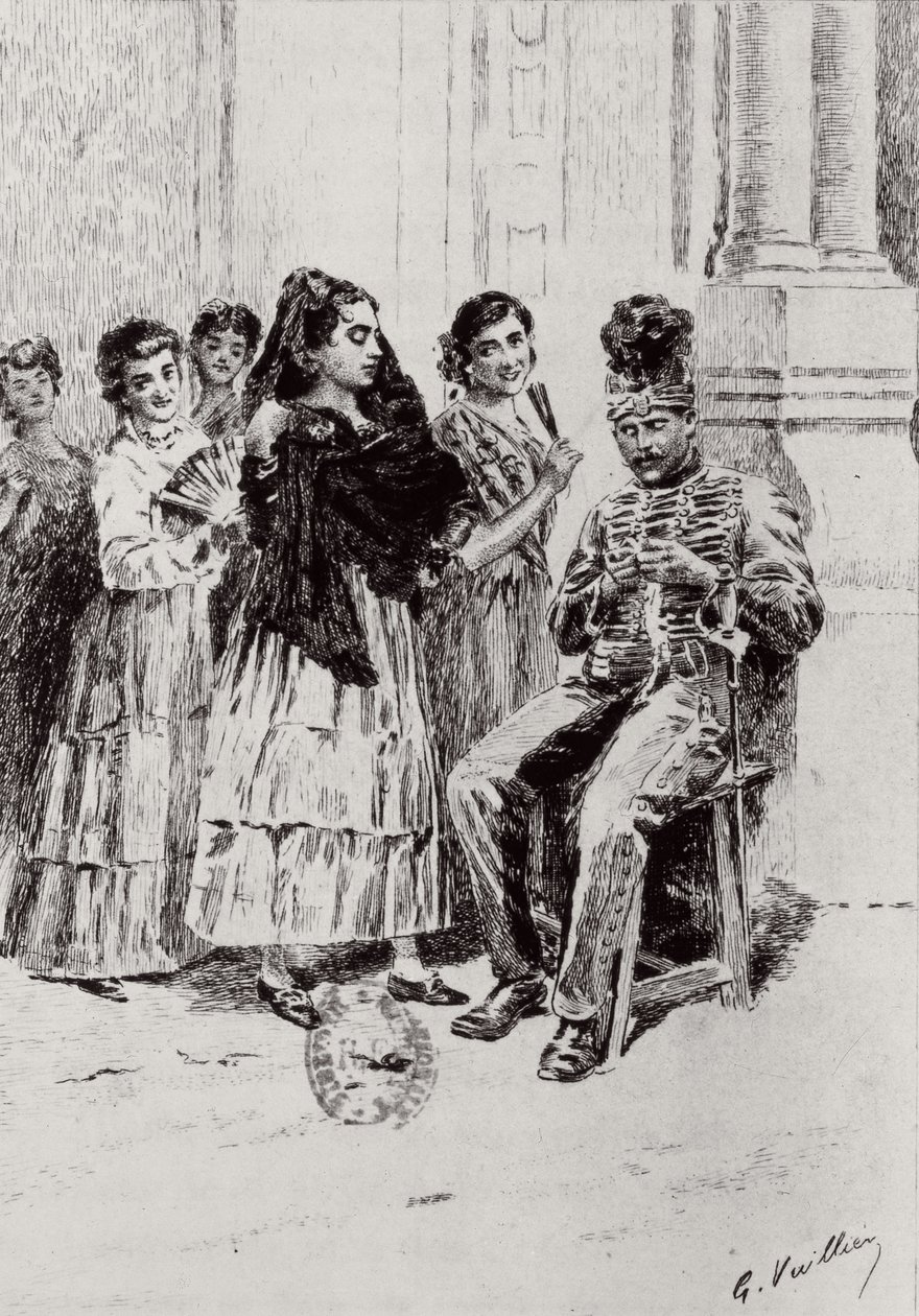 "Carmen", Prosper Merimee, illusztrálta Eugene Decisy (1866-1936) alkotó: Gaston Vuillier