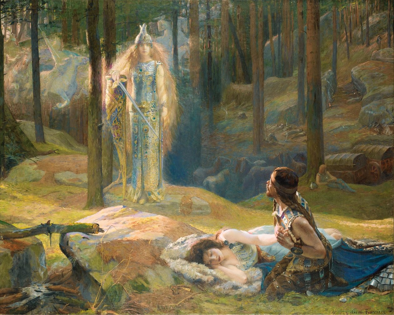 A kinyilatkoztatás. Brunhilde: Siegmund és Sieglinde, 1893 alkotó: Gaston Bussiere