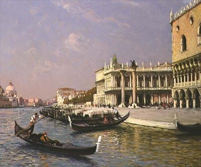 Velence: Dózse palota, Marciana Könyvtár és Santa Maria della Salute a távolban alkotó: Gaston Hippolyte Boucart