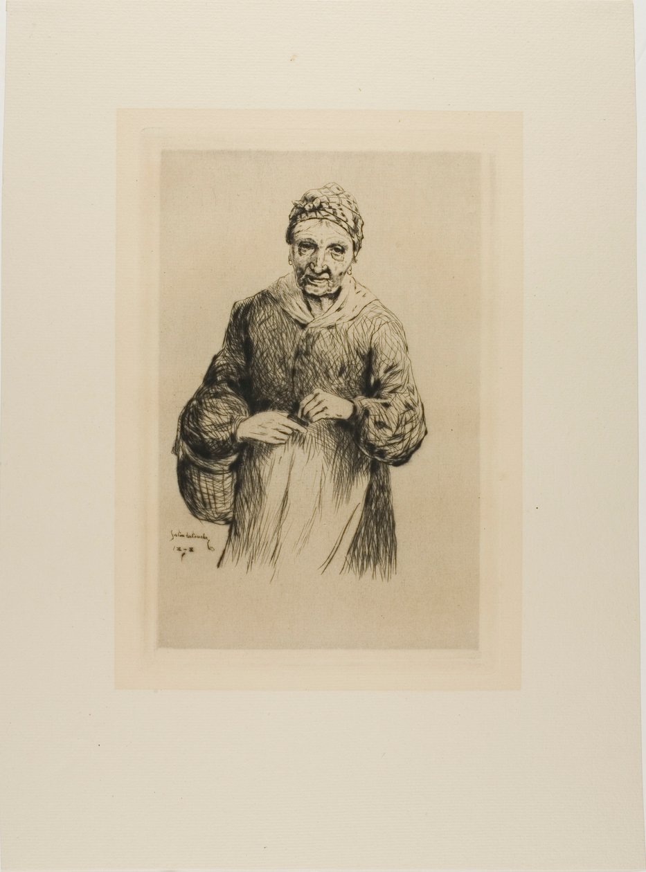 öregasszony kosárral alkotó: Gaston La Touche