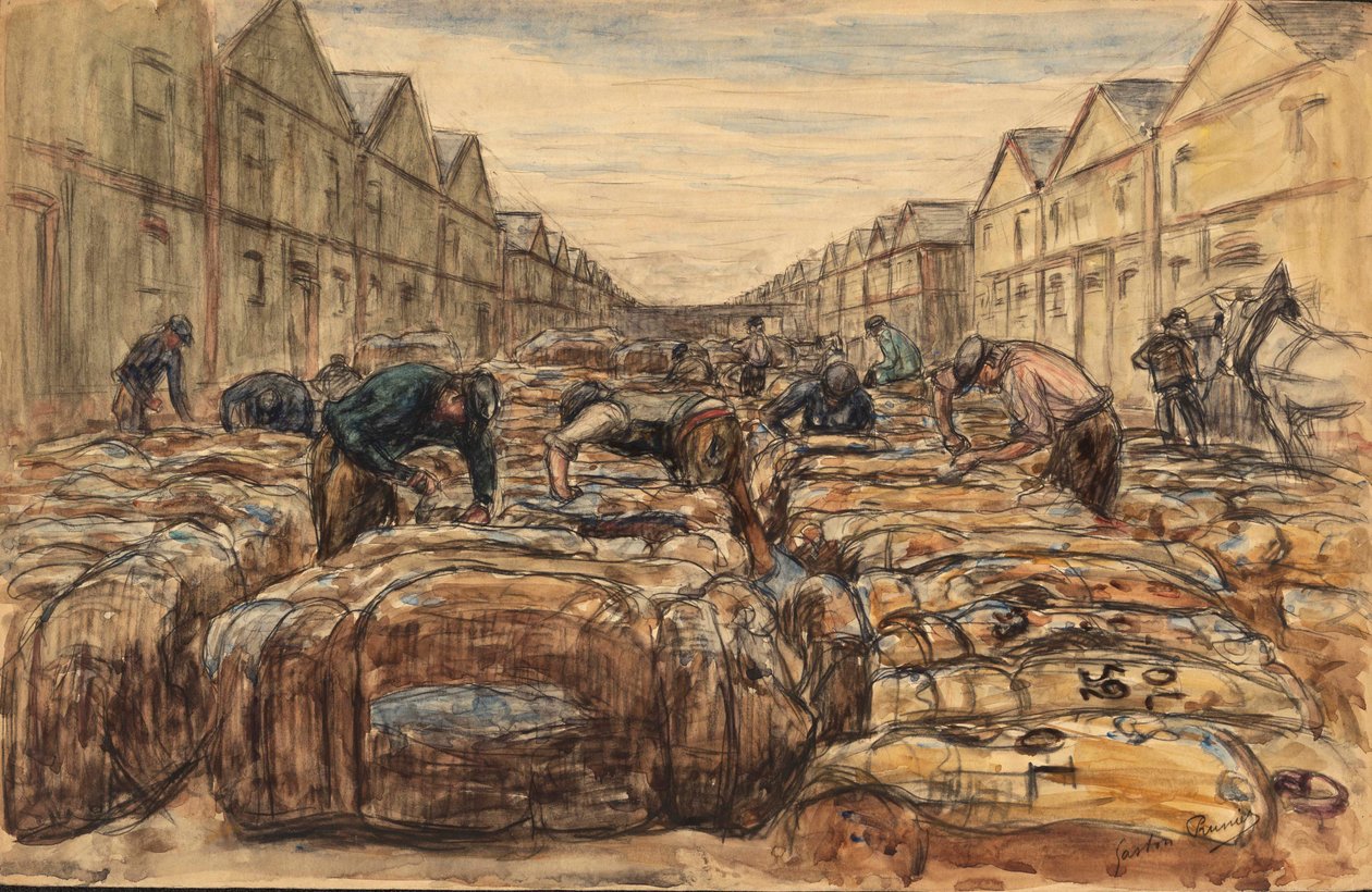 A pamut dokkok. Le Havre kikötője. alkotó: Gaston Prunier