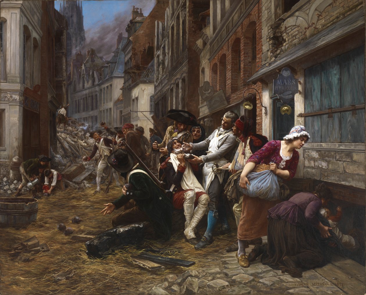 Lille ostromának epizódja, 1792, 1891. alkotó: Gaston Theodore Melingue