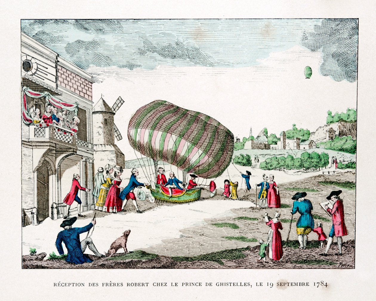 A Robert Brothers fogadása Ghistelles hercege által 1784-ben, 1887-ben alkotó: Gaston Tissandier