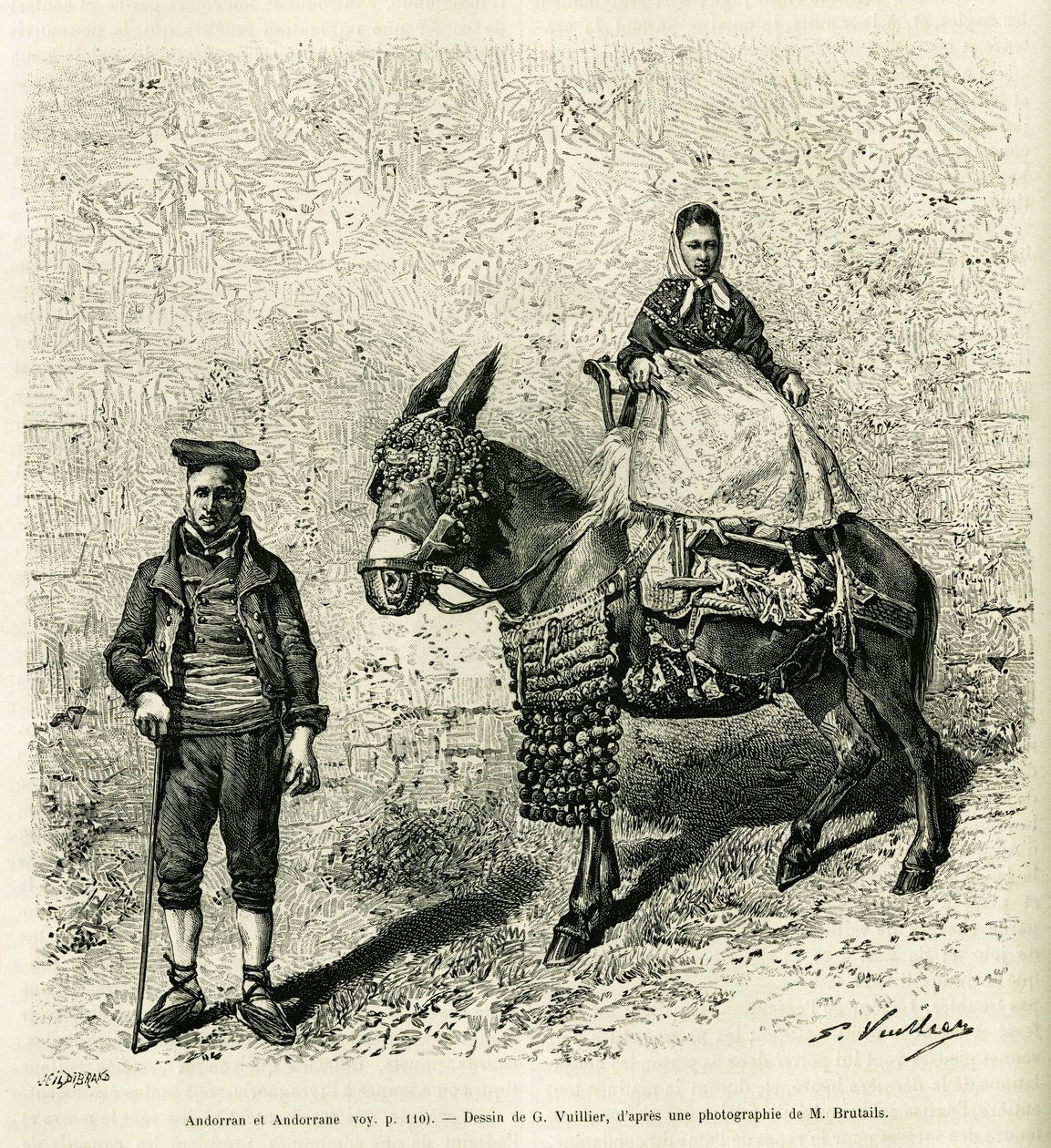 Andorra és Andorra. G. Vuillier metszete a Le val d
