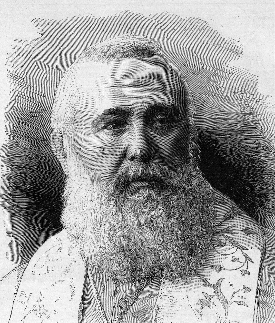 Charles Lavigerie (1825-1892) algír érseke, Afrika bíboros prímása portréja. M.G. Vuillier metszete a „” Le Monde Illustré”” 1323. számában, 1882. augusztus 5-én. alkotó: Gaston Vuillier