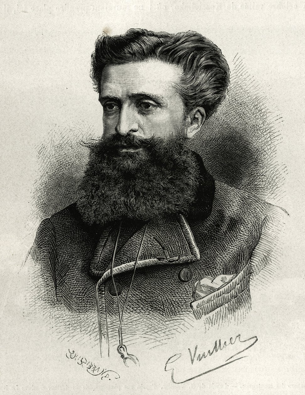Dr. Gustave Lebon (1841-1931) portréja. G. Vuillier metszete a La Syria d