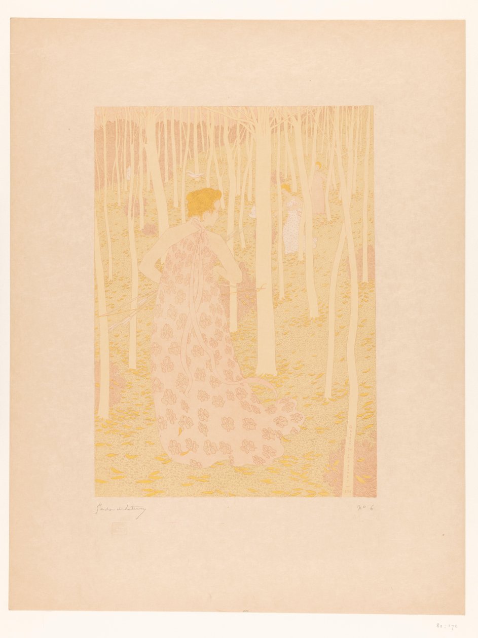 Nők vadásznak az erdőben Chasseresses (eredeti cím) alkotó: Gaston de Latenay (signed by artist)
