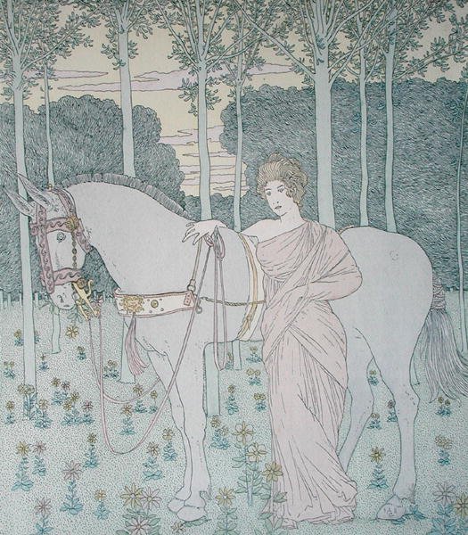 Nausicaa, illusztráció az Odüsszeia 6. könyvéből, Lecomte de l