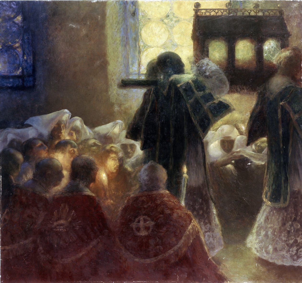 A Szent Ereklyék átadása (A Szent Ereklyék fordítása). Gaston de La Touche (1854-1913) festménye. 19. századi francia művészet. Olajfestmény. Ermitázs Múzeum, Szentpétervár. alkotó: Gaston de Latouche