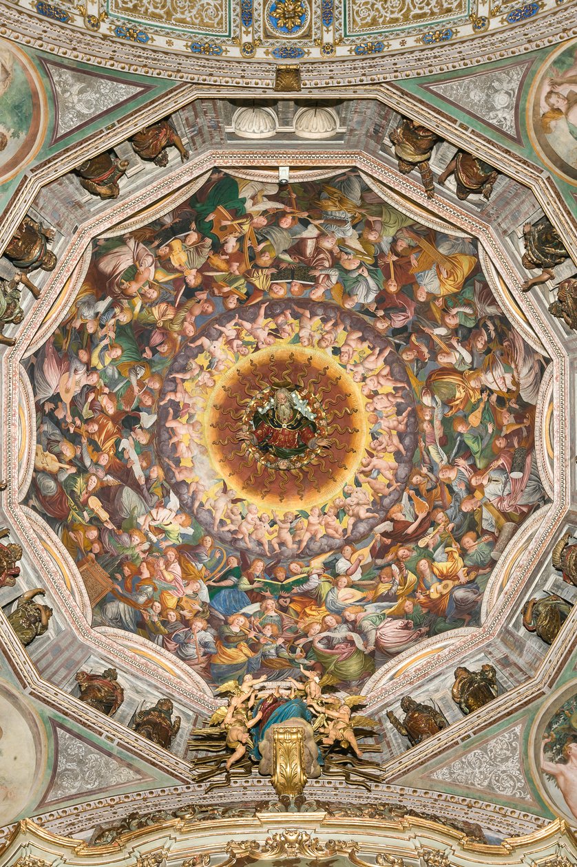 A Boldogságos Szűz mennybemenetele, „A zenélő angyalok kórusa”, kereszthajó kupolája, 1534-ből (freskó) alkotó: Gaudenzio Ferrari