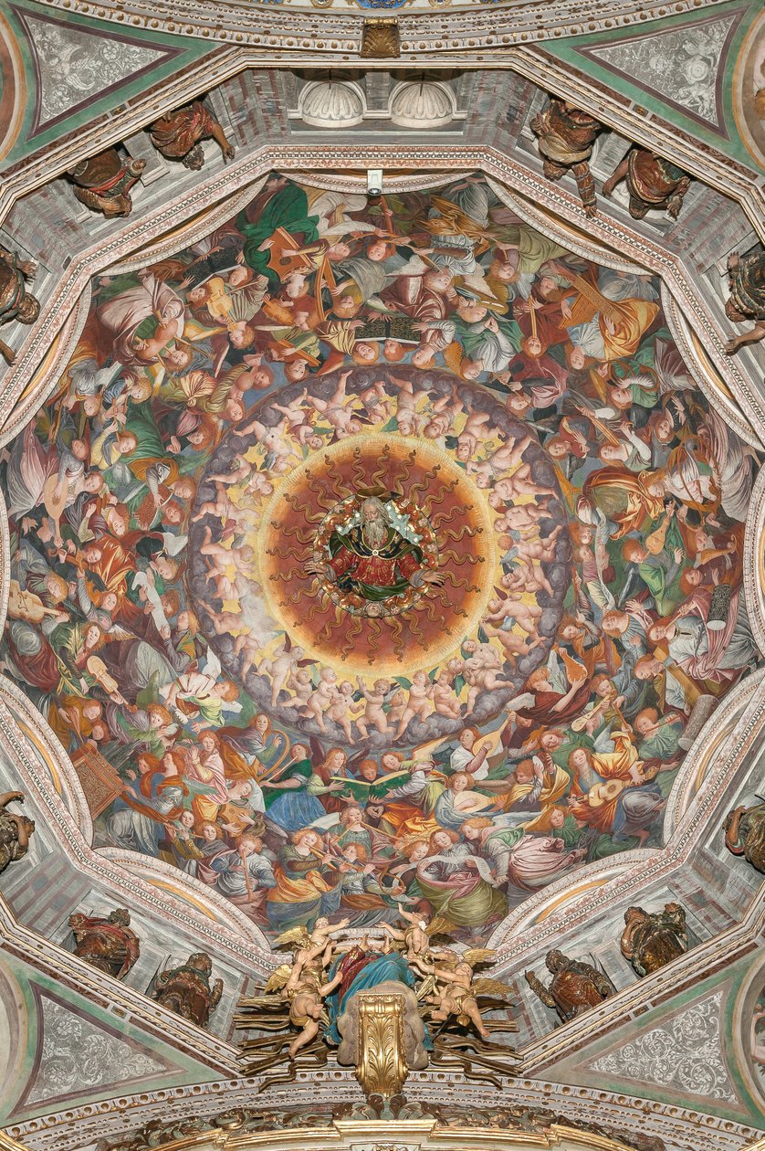 Boldogságos Szűz Mennybemenetele, „A zenélő angyalok kórusa”, kereszthajó kupolája, 1534-ből (freskó) alkotó: Gaudenzio Ferrari