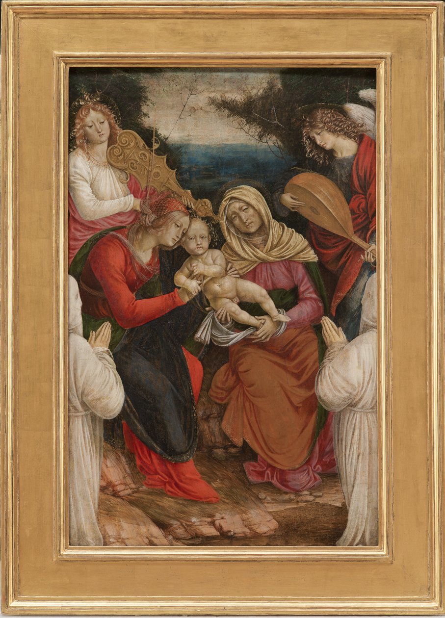 Madonna és gyermek, Szent Anna és adományozók, 1508-09 alkotó: Gaudenzio Ferrari