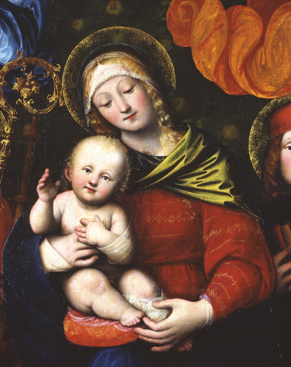 Madonna és gyermek, 3498630, 1516 részlet (panel) alkotó: Gaudenzio Ferrari