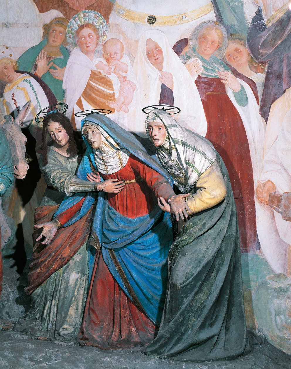 Krisztust követő szent nők szobrai, részlet Gaudenzio Ferrari (1475-1546) keresztre feszítéséből, XXXVIII. kápolna, Varallo Sesia szent hegye (UNESCO Világörökségi Lista, 2003), Olaszország alkotó: Gaudenzio Ferrari