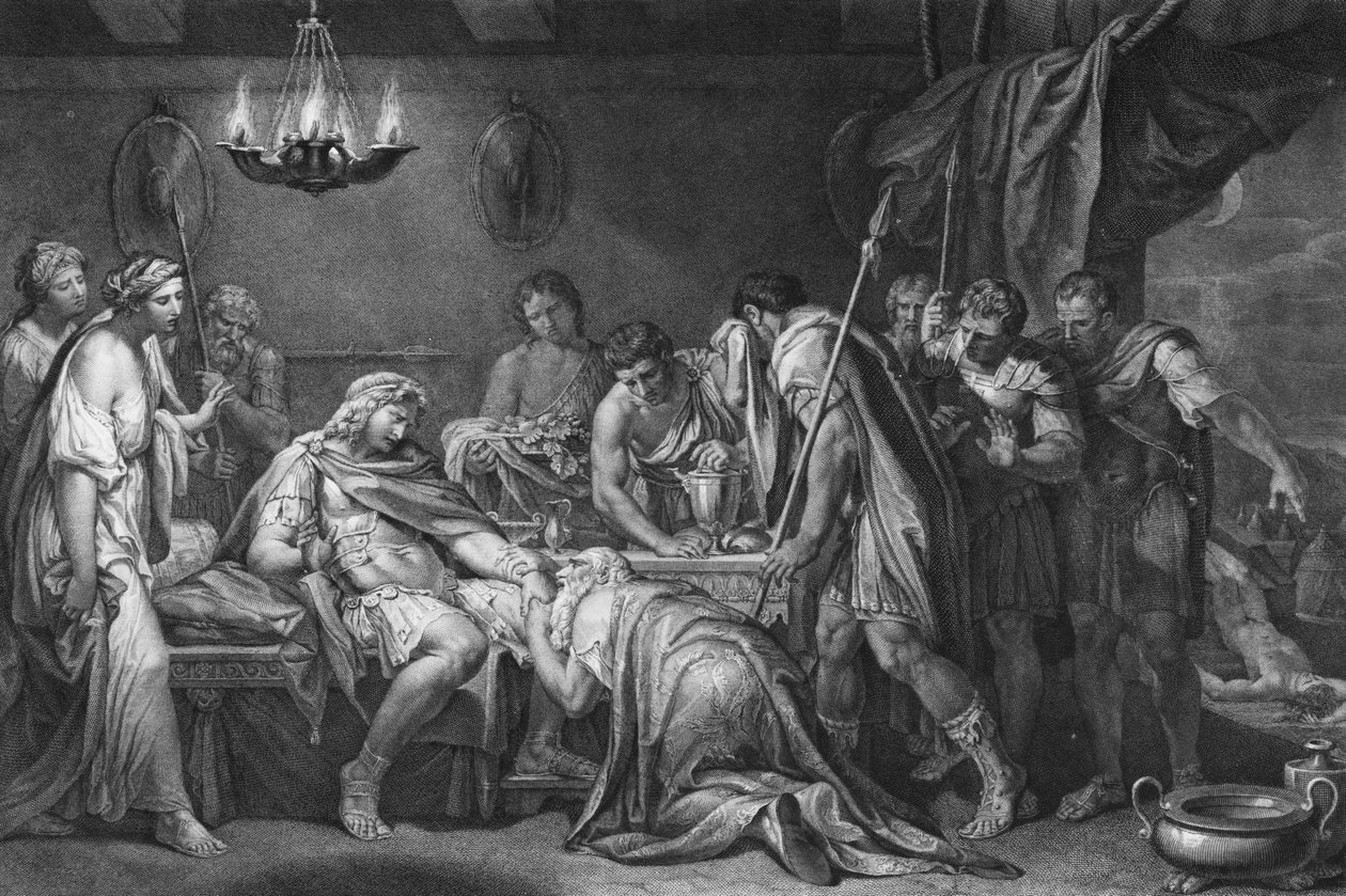 Priamosz megváltja Hektor holttestét, Domenico Cunego, 1764 alkotó: Gavin Hamilton