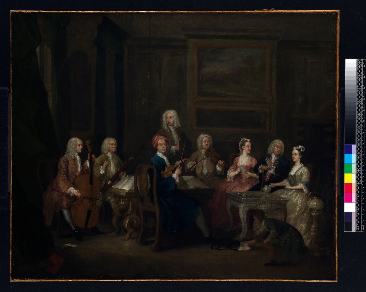 Zenés buli: a Mathias család, 1730 körül alkotó: Gawen Hamilton