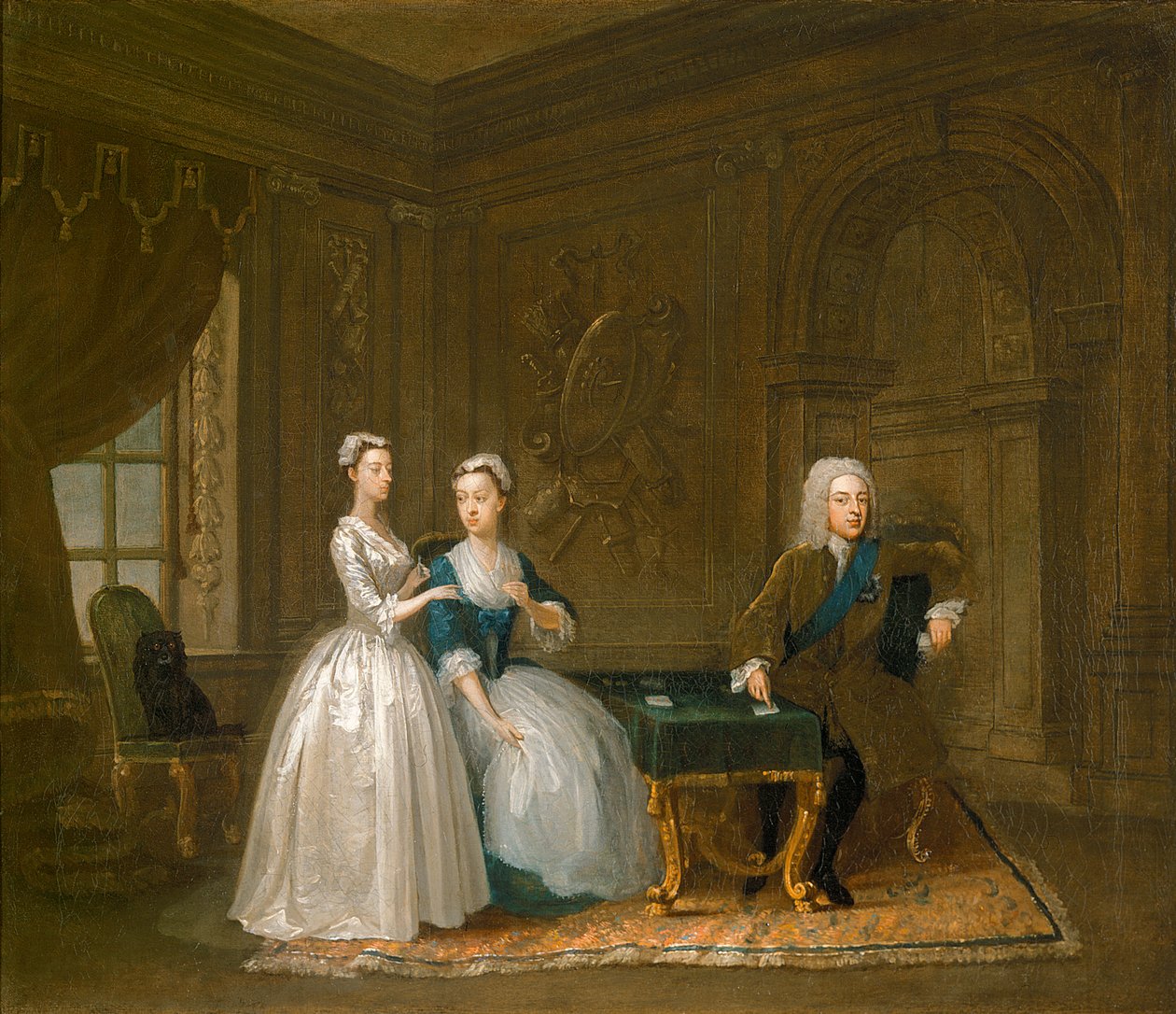 John Montagu, felesége és kisebbik lányuk portréja (olaj, vászon) alkotó: Gawen Hamilton