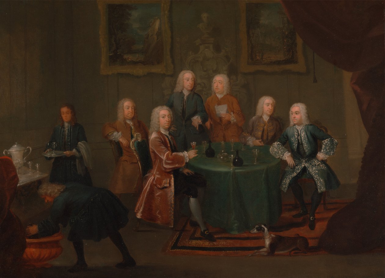 A Clarke testvérek bort szedő urakkal, 1730 és 1735 között. alkotó: Gawen Hamilton