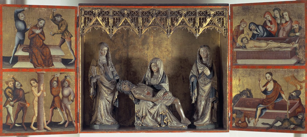 Krisztus siralmát és szenvedését ábrázoló oltárkép (Türingiai Szent Erzsébet oltára) 1410 körül (tempera táblán és mészkövön) alkotó: Gdansk School