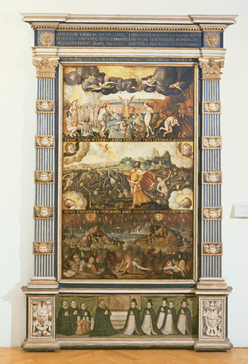 A hatodik pecsét felnyitása, Ezékiel látomása és az utolsó ítélet, 1584 alkotó: Gdansk School