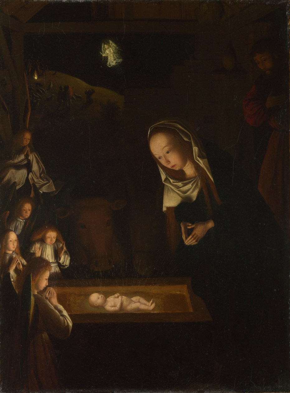 Éjszakai születés, 1490 körül (olaj a tölgyre) alkotó: Geertgen Tot sint Jans