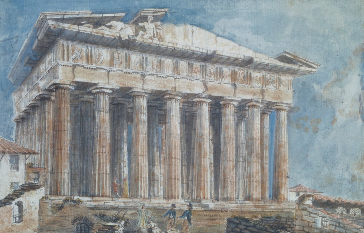 Elgin eltávolította a szobrokat a Parthenon oromzatáról alkotó: Gell Sir William