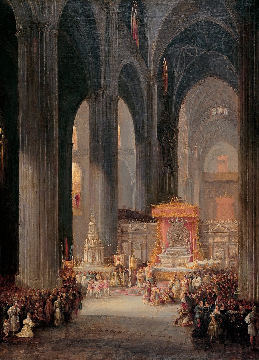 A Corpus Christi körmenet a sevillai katedrálisban alkotó: Genaro Pérez Villaamil