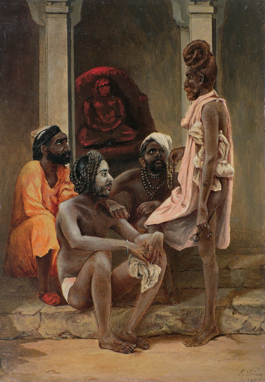 Gosiens vagy Fakirs Ahmedabadban, 1858 (olaj, papír) alkotó: General E.W. Wray