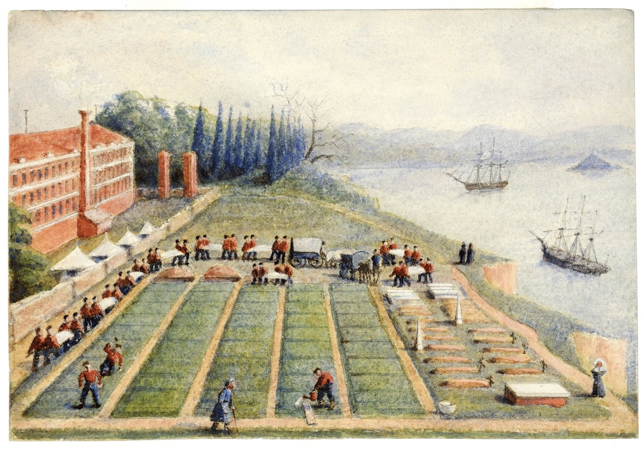 A temető a Scutari-i Általános Kórházban, 1855. április alkotó: General E.W. Wray