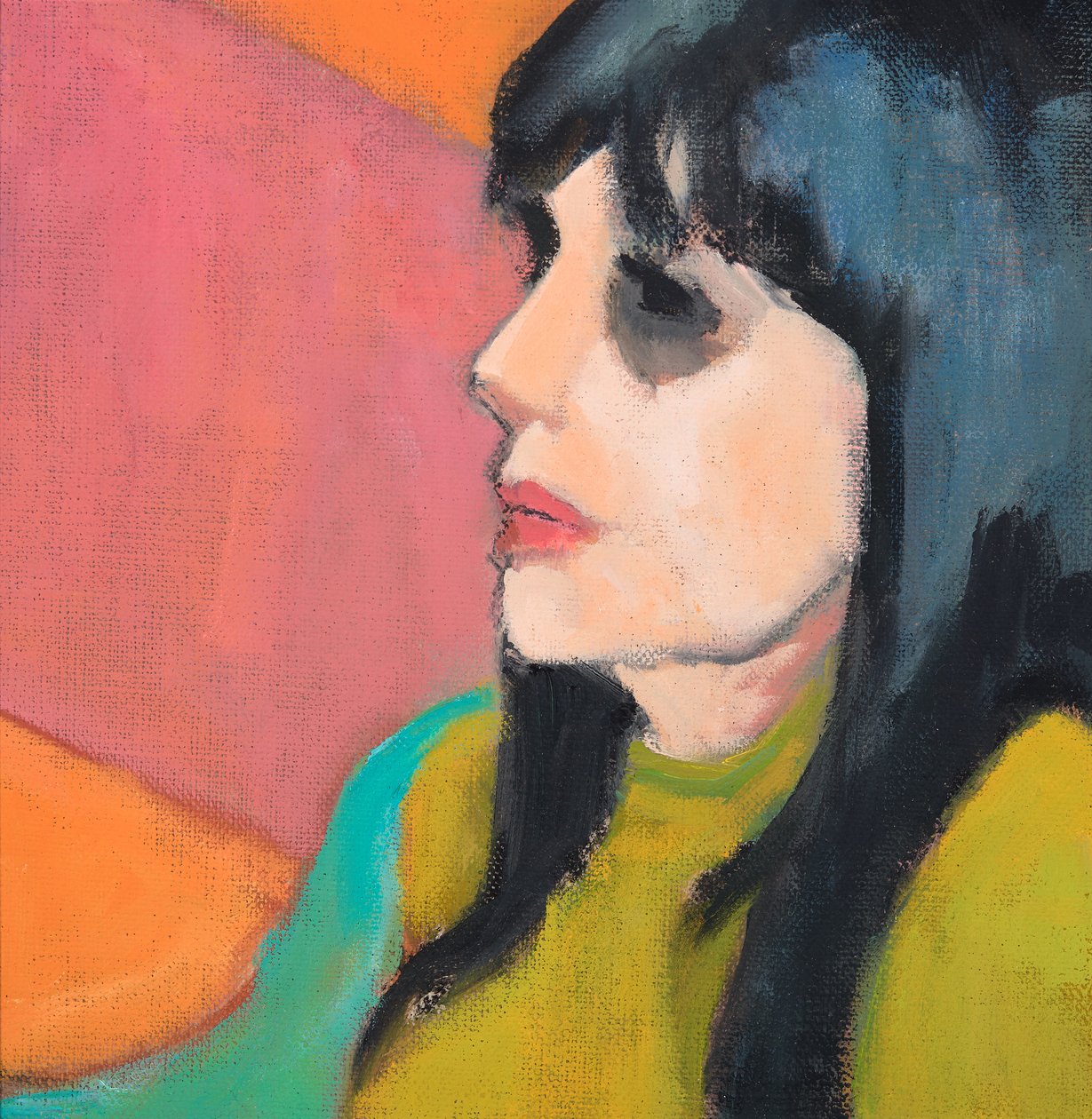 Black Hair, Lime Jumper, 2017 (olaj, vászon) alkotó: Genevieve French