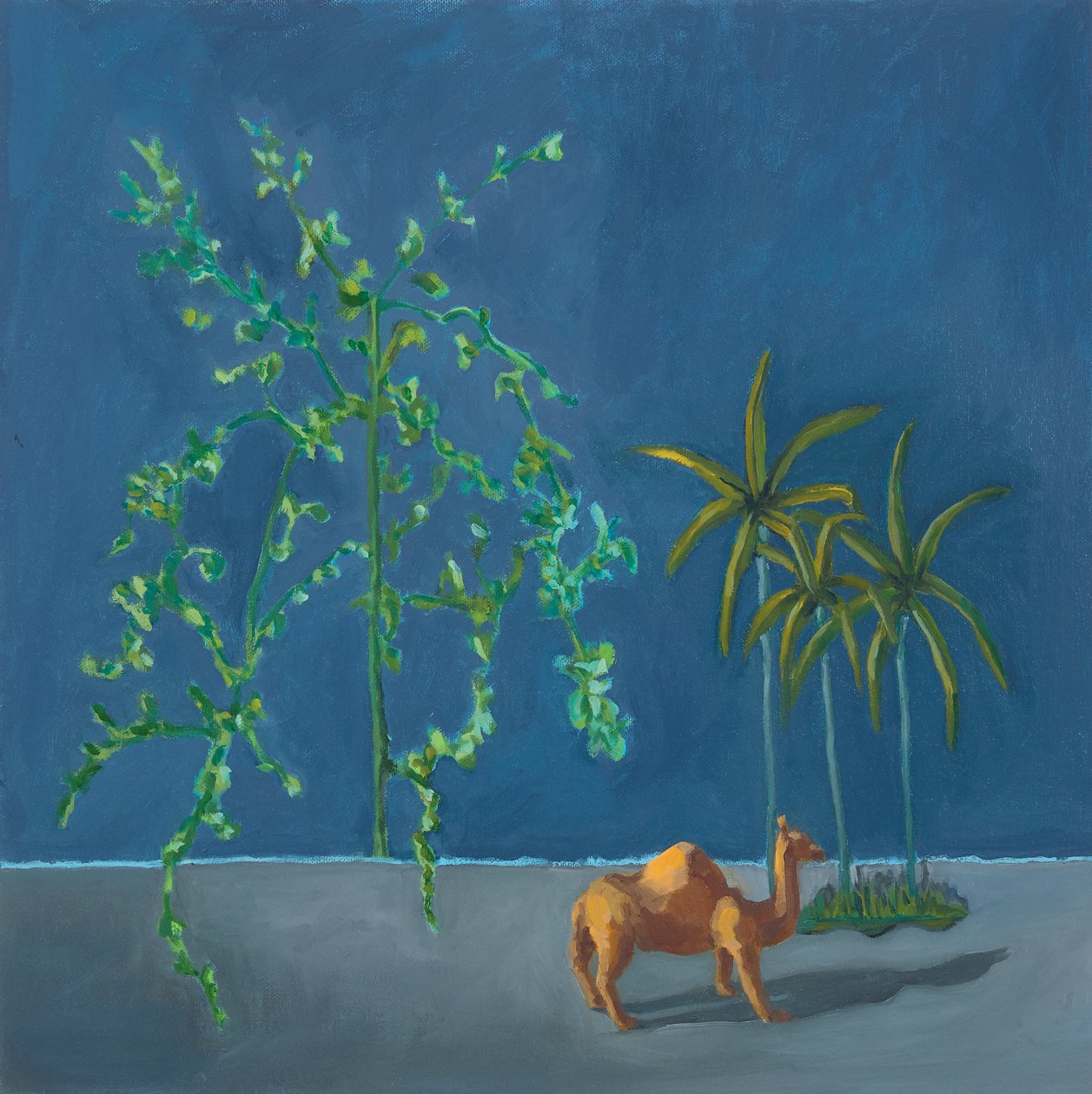 Teve és két fa, 2019 (olaj, tábla) alkotó: Genevieve French