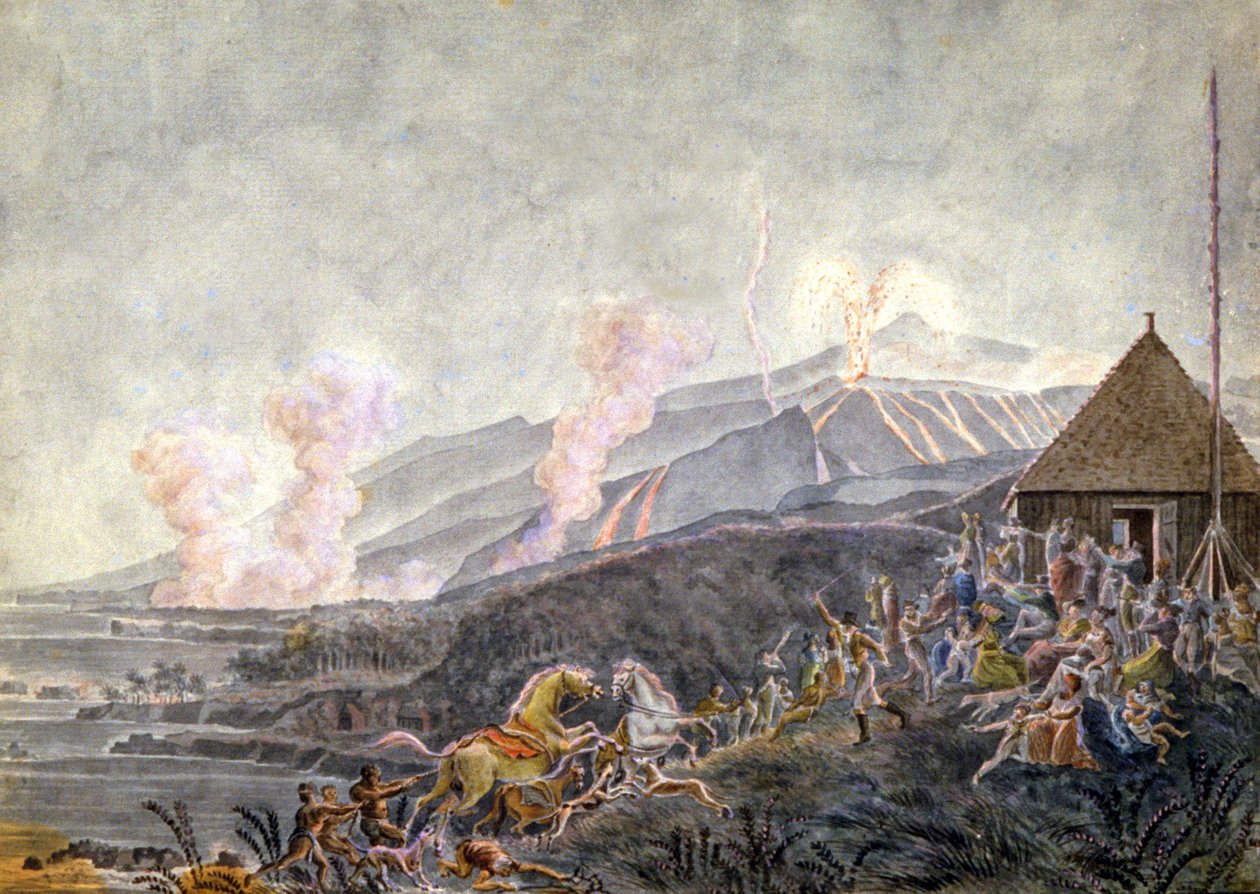 Pánik a Piton de la Fournaise kitörésekor alkotó: Genevieve Sophie Marie Adele Patu de Rosemont
