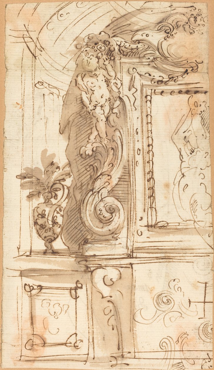Egy igényesen faragott keret alkotó: Genoese 17th Century