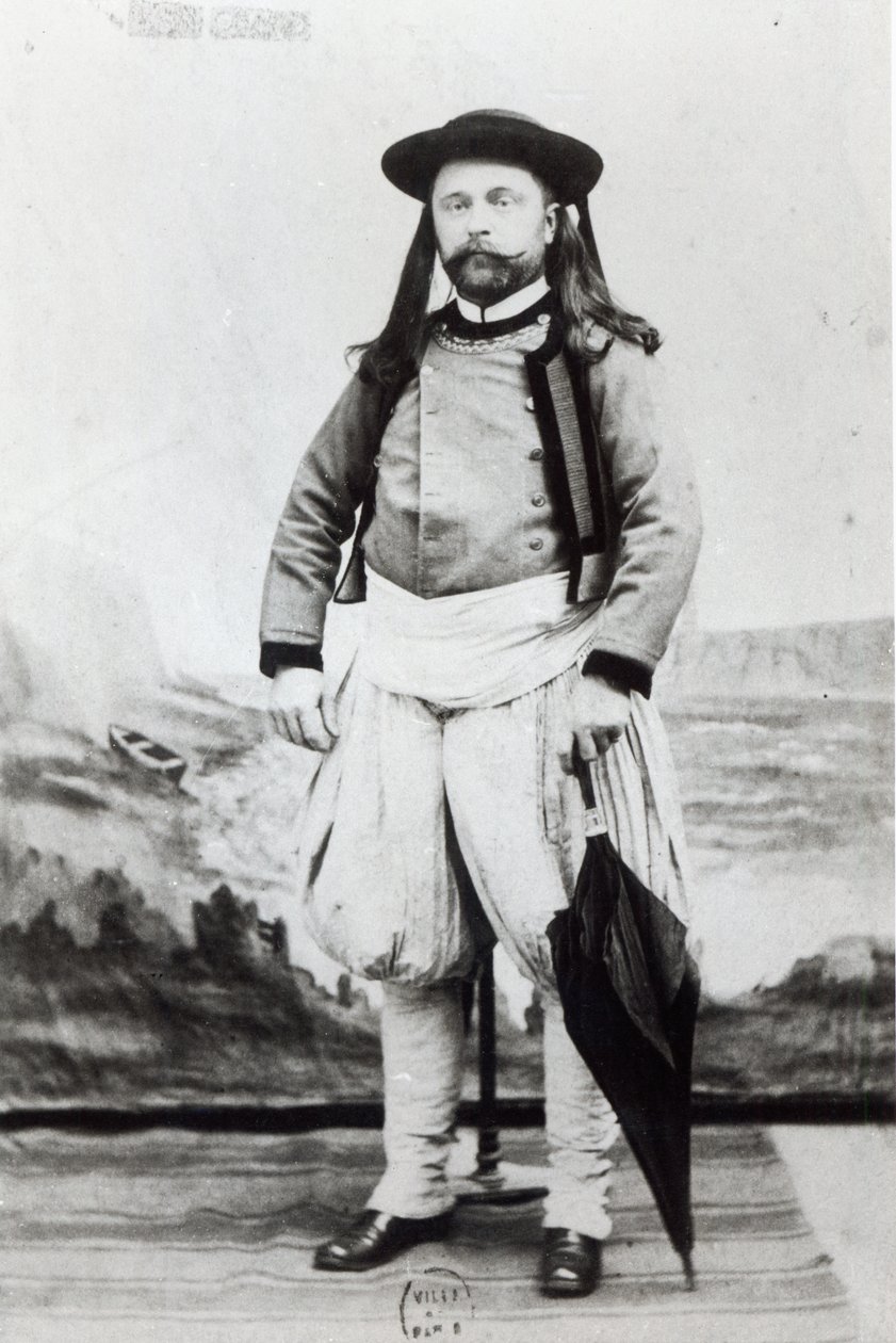 Emile Zola (1840-1902), Quimperben fényképezve (fekete-fehér fotó) alkotó: Genot