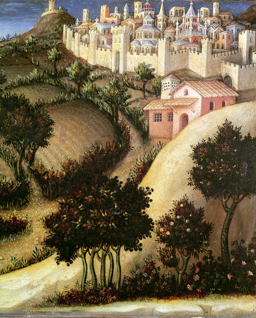 A Mágus-oltár imádata, Egyiptom középső predella-táblájának részlete, 1423 (tempera a panelen) alkotó: Gentile da Fabriano