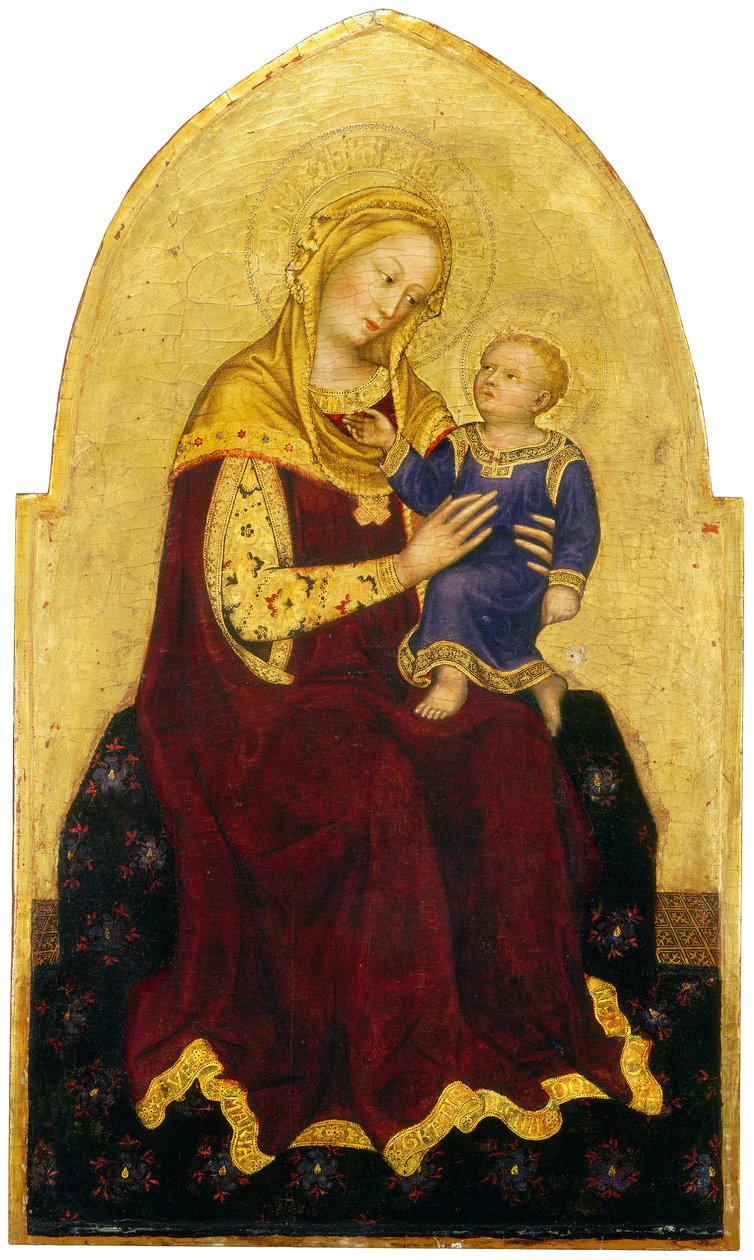 Madonna és Gyermek trónolt, 1420 körül (tempera a panelen) alkotó: Gentile da Fabriano