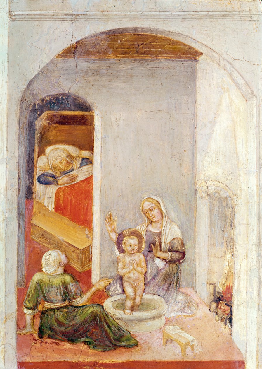 Szent Miklós születése, Bari Szent Miklós történeteiből, 1425 körül (tempera a panelen) alkotó: Gentile da Fabriano