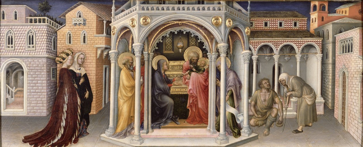 Bemutató a templomban, a Mágusok imádatának oltárképéről, 1423 (tempera a panelen) alkotó: Gentile da Fabriano