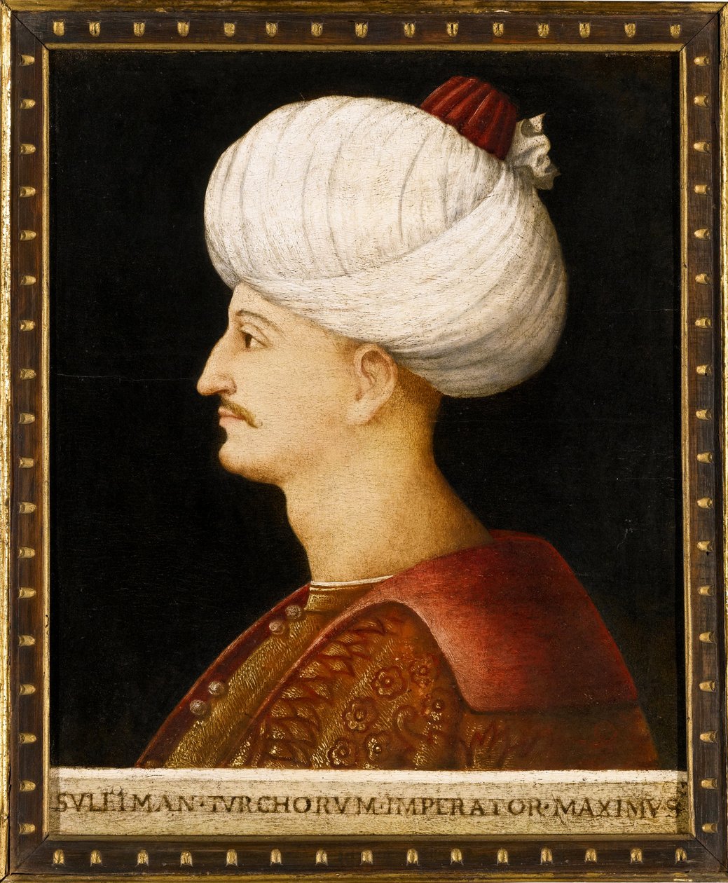Szulejmán (Szulejmán) I, a csodálatos (1494-1566), oszmán szultán portréja"" Névtelen festmény - I. Szulejmán szultán, Bellini, Gentile alkotó: Gentile (school of) Bellini