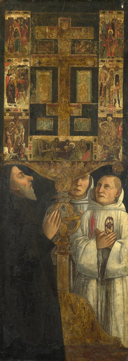 Bessarion bíboros és a Scuola della Carità két tagja imában a Bessarion ereklyetartóval, c. 1473 alkotó: Gentile Bellini